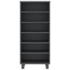 CD Cabinet Dark Gray 17.7"x7.1"x39.4" Solid Wood Pine