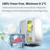 Mini Fridge 8L Portable Beauty Makeup Skincare Fridge Cosmetic LED Mirror Refrigerator with 3pcs Makeup Sponge