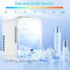 Mini Fridge 8L Portable Beauty Makeup Skincare Fridge Cosmetic LED Mirror Refrigerator with 3pcs Makeup Sponge