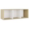 4 Piece TV Cabinet Set White and Sonoma Oak Engineered Wood