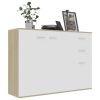 Sideboard White and Sonoma Oak 41.3"x11.8"x29.5" Engineered Wood