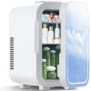 Mini Fridge 8L Portable Beauty Makeup Skincare Fridge Cosmetic LED Mirror Refrigerator with 3pcs Makeup Sponge