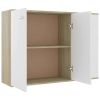 Sideboard White and Sonoma Oak 41.3"x11.8"x29.5" Engineered Wood