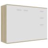 Sideboard White and Sonoma Oak 41.3"x11.8"x29.5" Engineered Wood