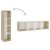 4 Piece TV Cabinet Set White and Sonoma Oak Engineered Wood
