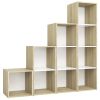 4 Piece TV Cabinet Set White and Sonoma Oak Engineered Wood