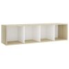 4 Piece TV Cabinet Set White and Sonoma Oak Engineered Wood